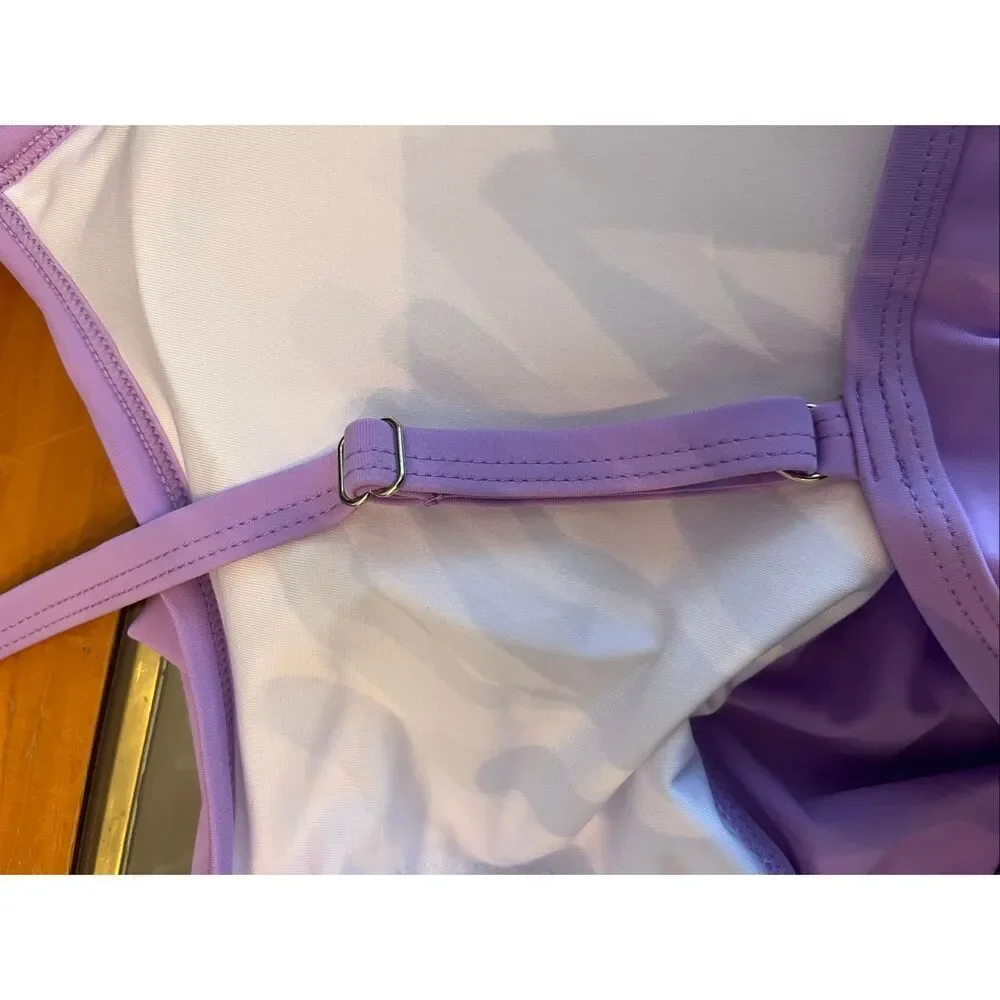 NWT B2prity Women's Tiered Ruffle Flounce Swimsuit Tankini Top Lavender Size 20W